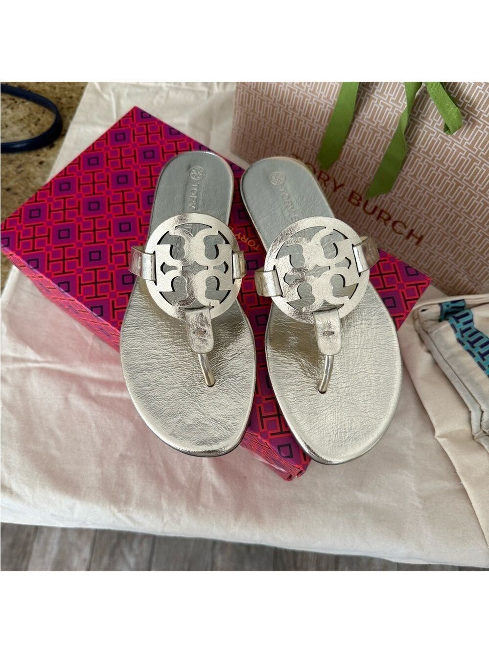 New Tory Burch miller gold Sandals